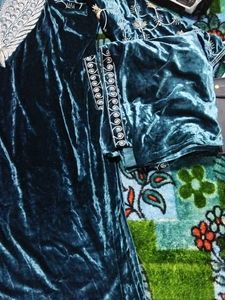 Heavy Peacock 🦚 💙 Blue Kashmiri Pheran New