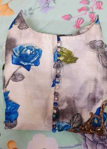 Floral Print Ethnic Gown