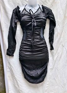 23139. Sleek Black Mini Dress