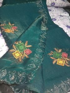 Elegant Green Embellished Saree