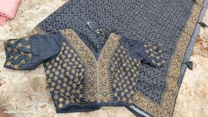 Elegant Grey Saree with Blouse