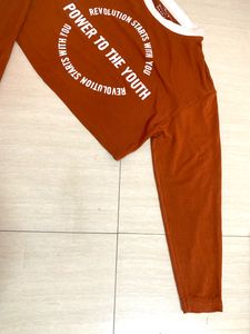 Urbanic Rusty Full Sleeves Crop Top Women
