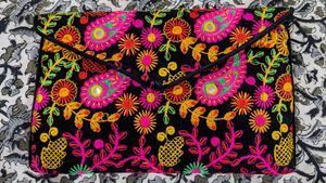 Brand New Velvet Embroidered Sling Bag