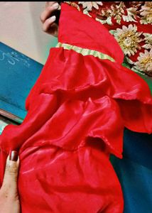 Red Embroidered Anarkali Dress