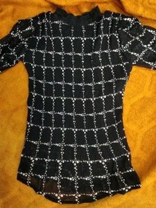 Black And White Tie-Dye Top