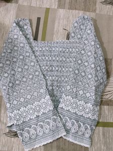 Chikankari Crop Top