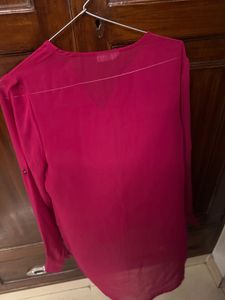 Magenta V-Neck Top