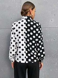 Polka Dot Two-Tone Blouse
