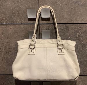 COACH large leather tote white shoulder bag