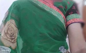 Floral Green Saree