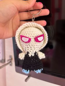 Crochet Gwen Stacey Spiderman Keychain!!