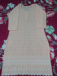 Elegant Peach Embroidered Kurta