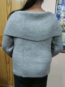 New Gray Boat Neck Sweater✨💕