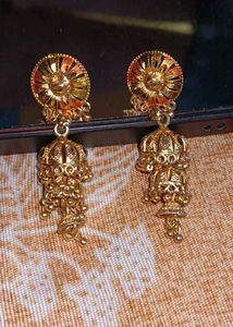 Gold Jhumka Earrings