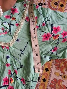 Green Floral Top