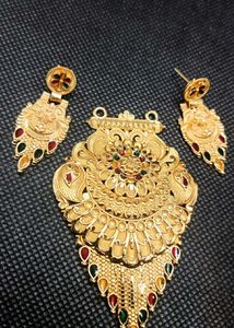 Gold Plated Necklace and Earring Set
