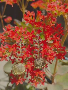 Girls Traditional Fashion Earrings With Red Diamon