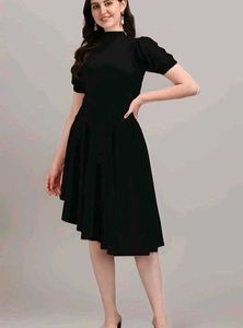 Elegant Black Fit & Flare Dress