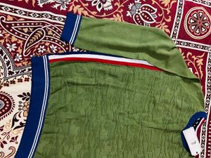 PETER ENGLAND Men Self Design Round Neck Green