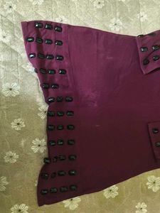 Maroon Kurta with Embellishments