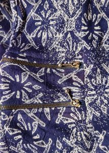 Navy Patterned Sleeveless Top