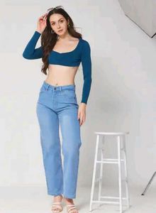 Scoop necked micro crop blouse top,