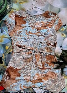 Floral Paisley Faux Wrap Top