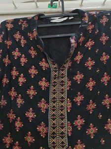 Elegant Black Printed Kurta