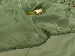 Mint Green Embellished Saree