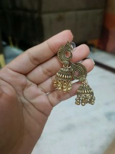 Fubs Gold Tone Jhumka Earrings