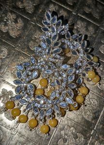 Yellow New Jhunka With Stone