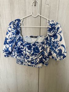 Blue Crop Top