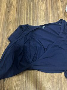 Blue wrap around top