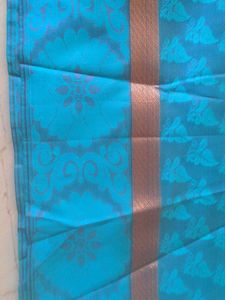 Elegant Greenish Blue Soft silk Saree