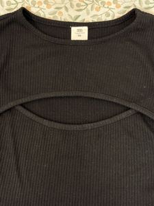Black Cutout Crop Top
