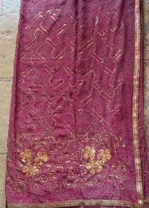 Purple Ethnic Bandhani Saree
