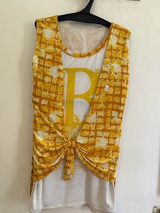 Cute Yellow Graphic Tank Top