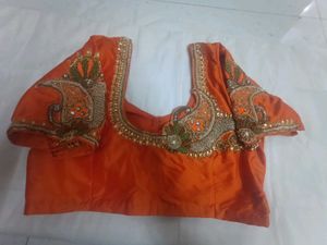 Orange Embroidered Blouse