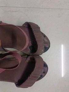 Vintage Purple Ruched Strap Sandals