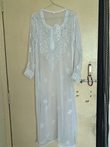 White Embroidered Kurti
