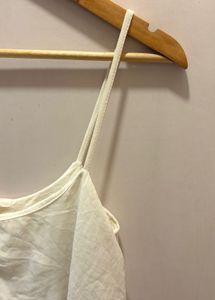 Bershka White Flowy Top