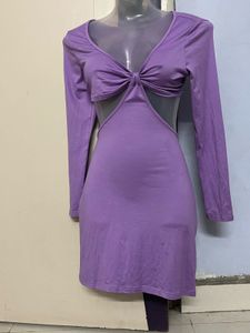 SHEIN Branded Purple Cutout Mini Dress