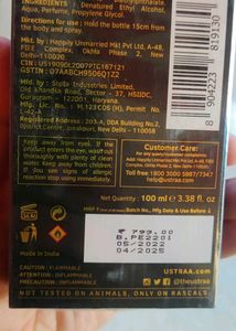 USTRAA black Cologne perfumes EDP Long fragrance best fragrance long lasting aroma