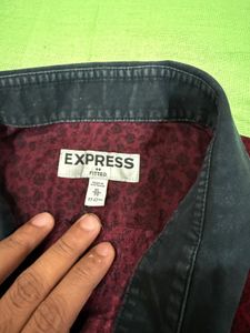 Maroon Patterned Casual Shirt