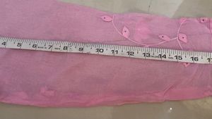 Pink applique work Kurta with inner