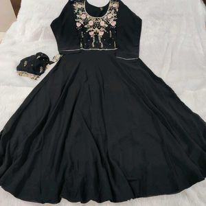 Yellow And Black Gown