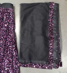 Sparkling Purple Sequin Lehenga Set