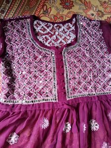 Mirror Work Chikankari Kurti