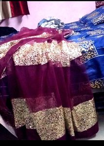 🆕Net Sequence Saree💜