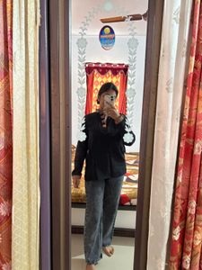 Boho Embroidered Black Kurta